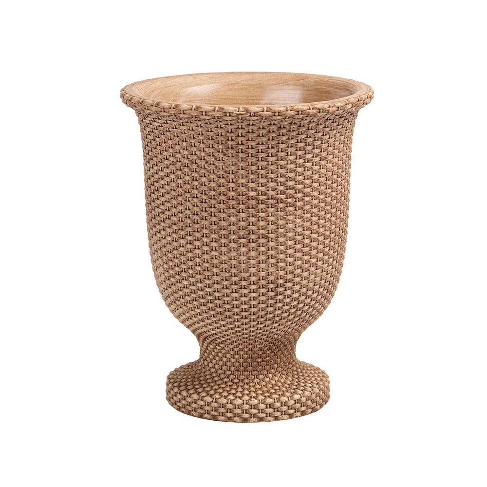 Vaso Decorativo Tramado em Cimento Marrom 32cm CS0007 BTC
