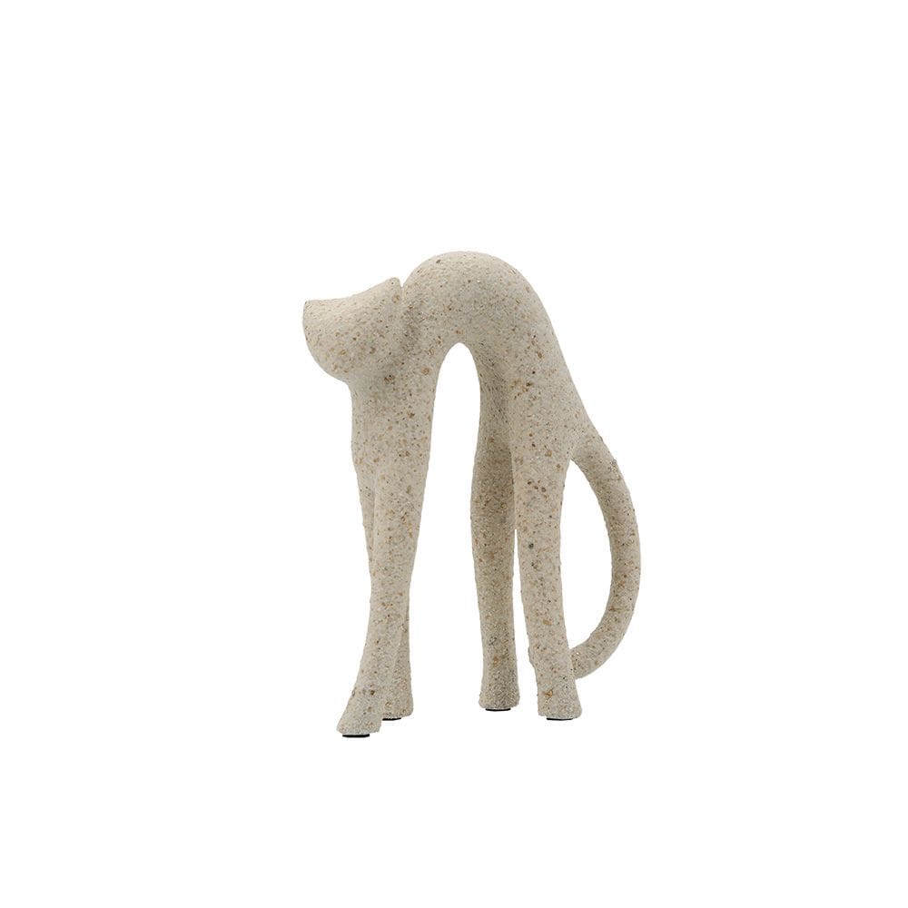 Escultura Decorativa Gato em Resina Areia 21,5cm SS0335 BTC