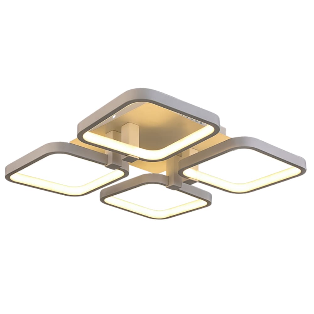Luminária Quatro Quadrados Geometric LED Dimerizável 654C Bivolt 45W Cromado