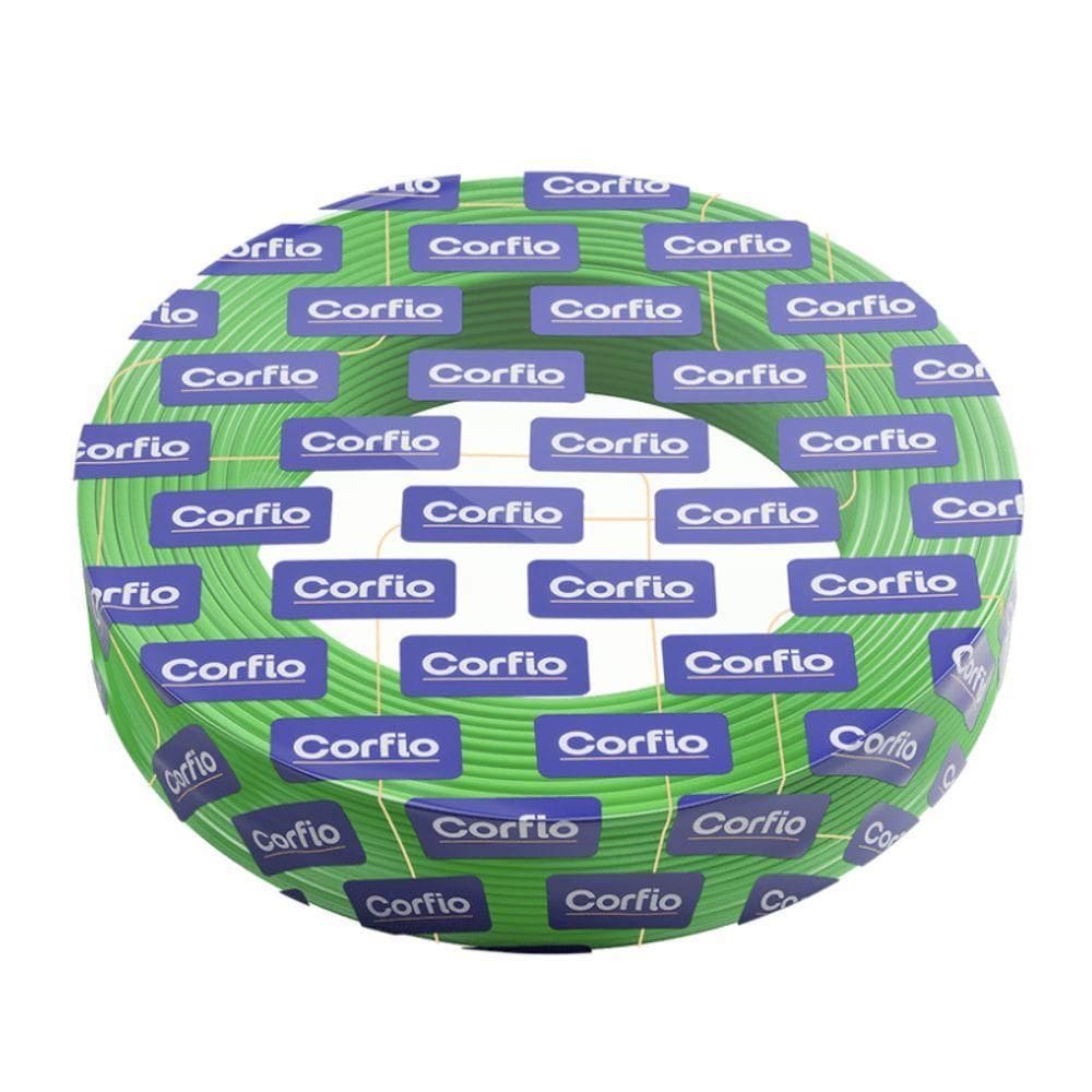 Rolo Com 100m De Cabo De Cobre 750v 6mm² Verde - Corfio