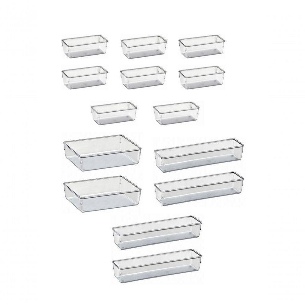 14 Organizadores Multiuso Modular Gavetas Acrílico Cristal