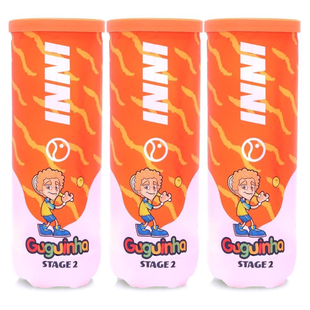 Bola de Tênis Inni Guguinha Stage 2 Laranja - Pack com 03 Tubos