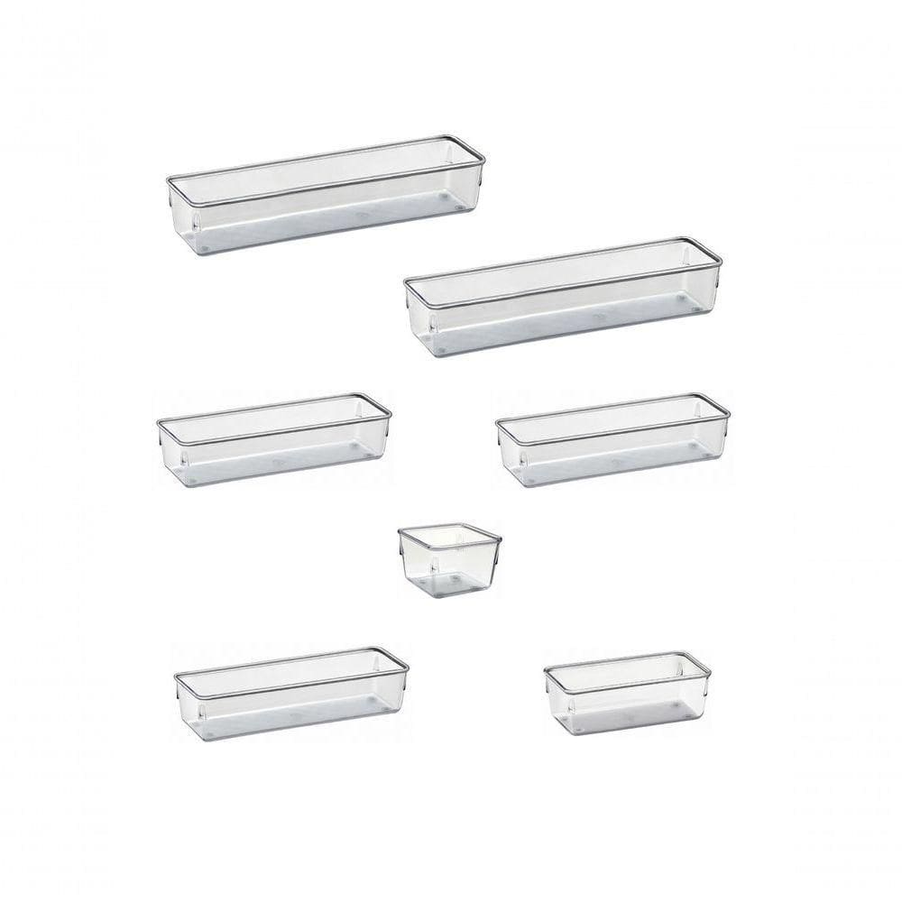 7 Organizadores Multiuso Modular Gavetas Acrílico Cristal