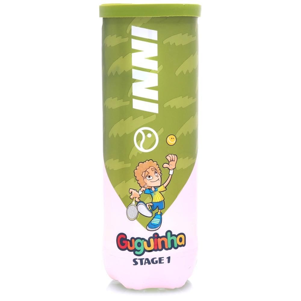 Bola de Tênis Inni Guguinha Stage 1 Verde - Tubo com 03 Bolas