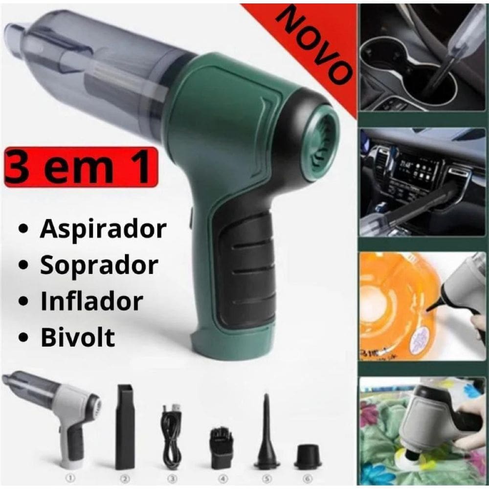 Eficiência Móvel: Aspirador Soprador Portátil 3 Em 1