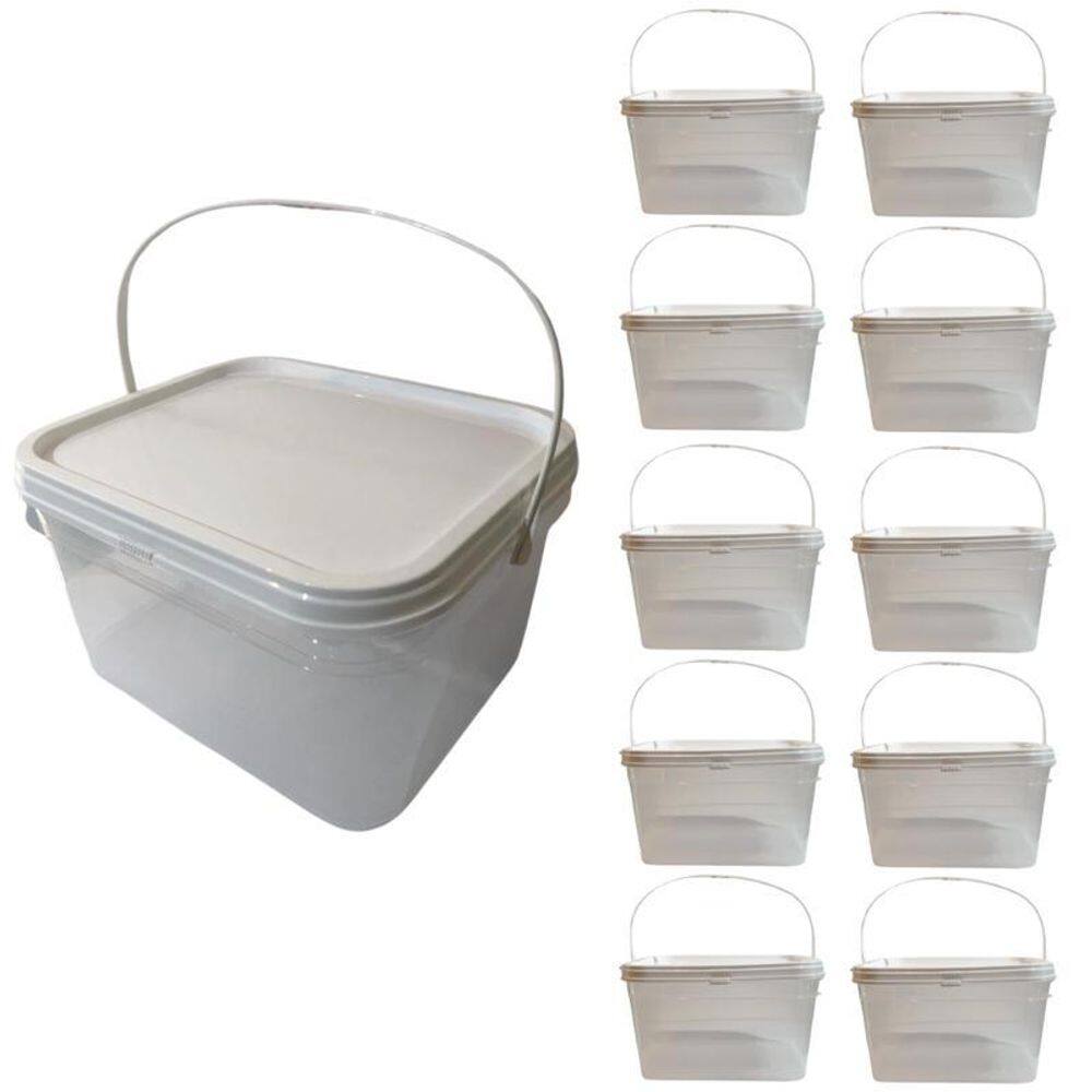 Balde Para Tinta Predial 2.4L Transparente-Kit 10 Pçs