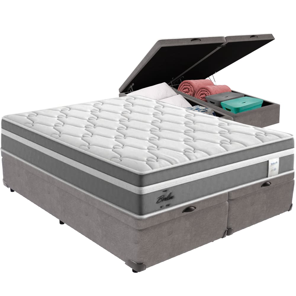 Cama Box Baú e Colchão Berlim Molas Ensacadas Queen Probel