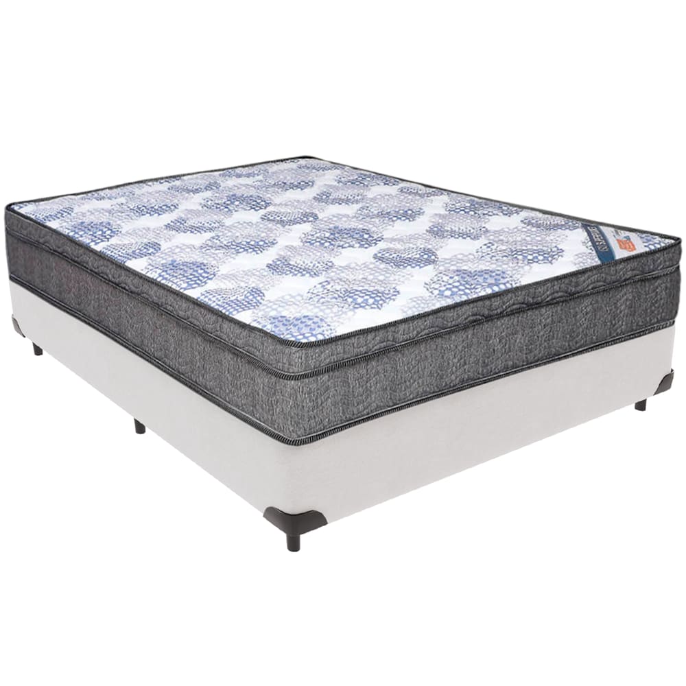Cama Box Branco e Colchão ISO Molas Ensacadas Casal Ortobom