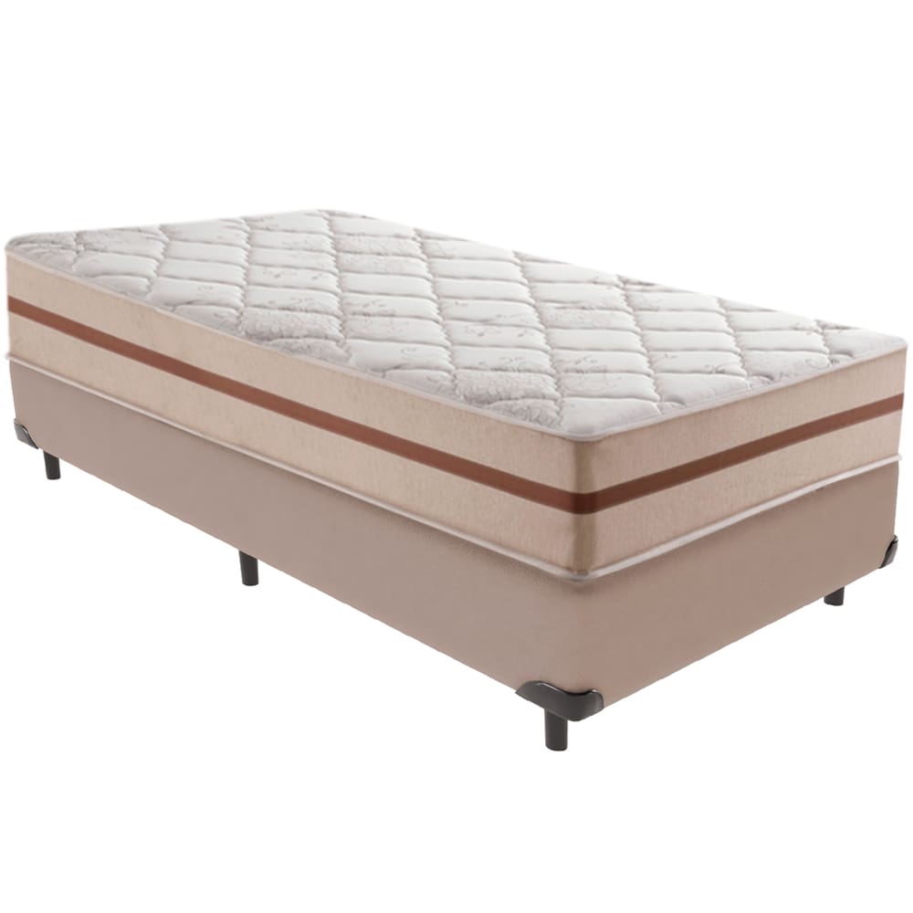 Cama Box e Colchão Classic 26 cm Molas ensacadas Solteiro Anjos