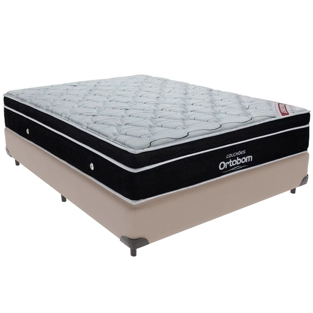 Cama Box e Colchão Elegant Molas Ensacadas Casal Ortobom