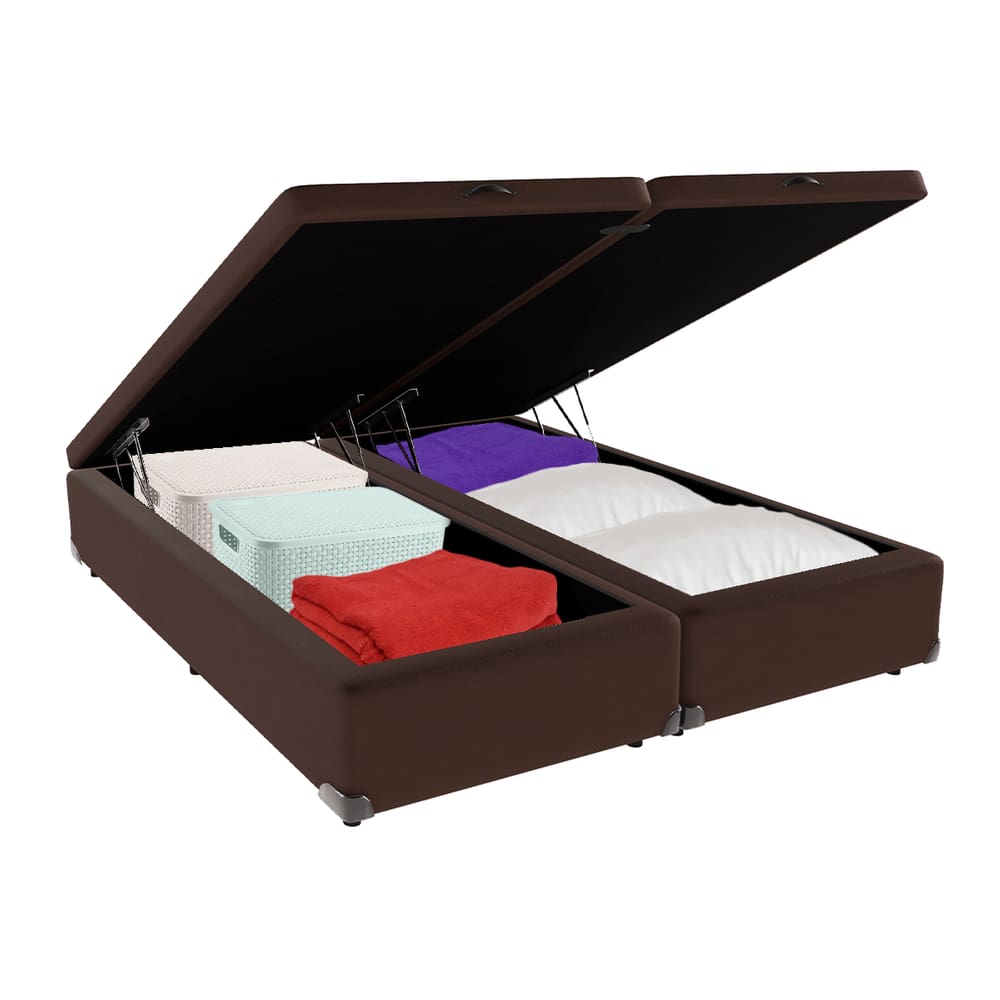 Cama Box Baú Queen 158x198 Marrom