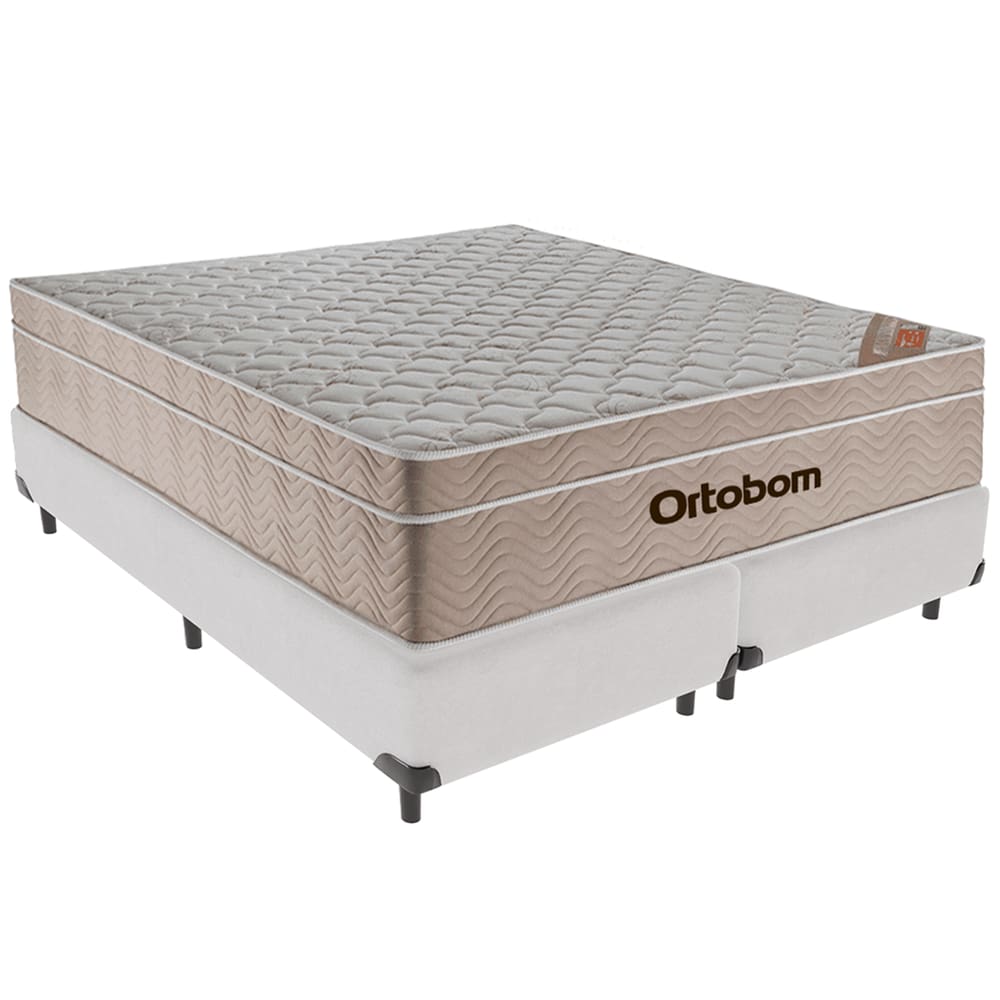 Cama Box Branco e Colchão Airtech Molas Ensacadas Queen Ortobom