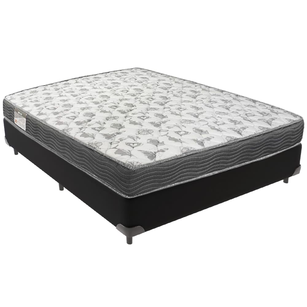 Cama Box Preto e Colchão ISO100 Espuma D33 Viúvo Ortobom