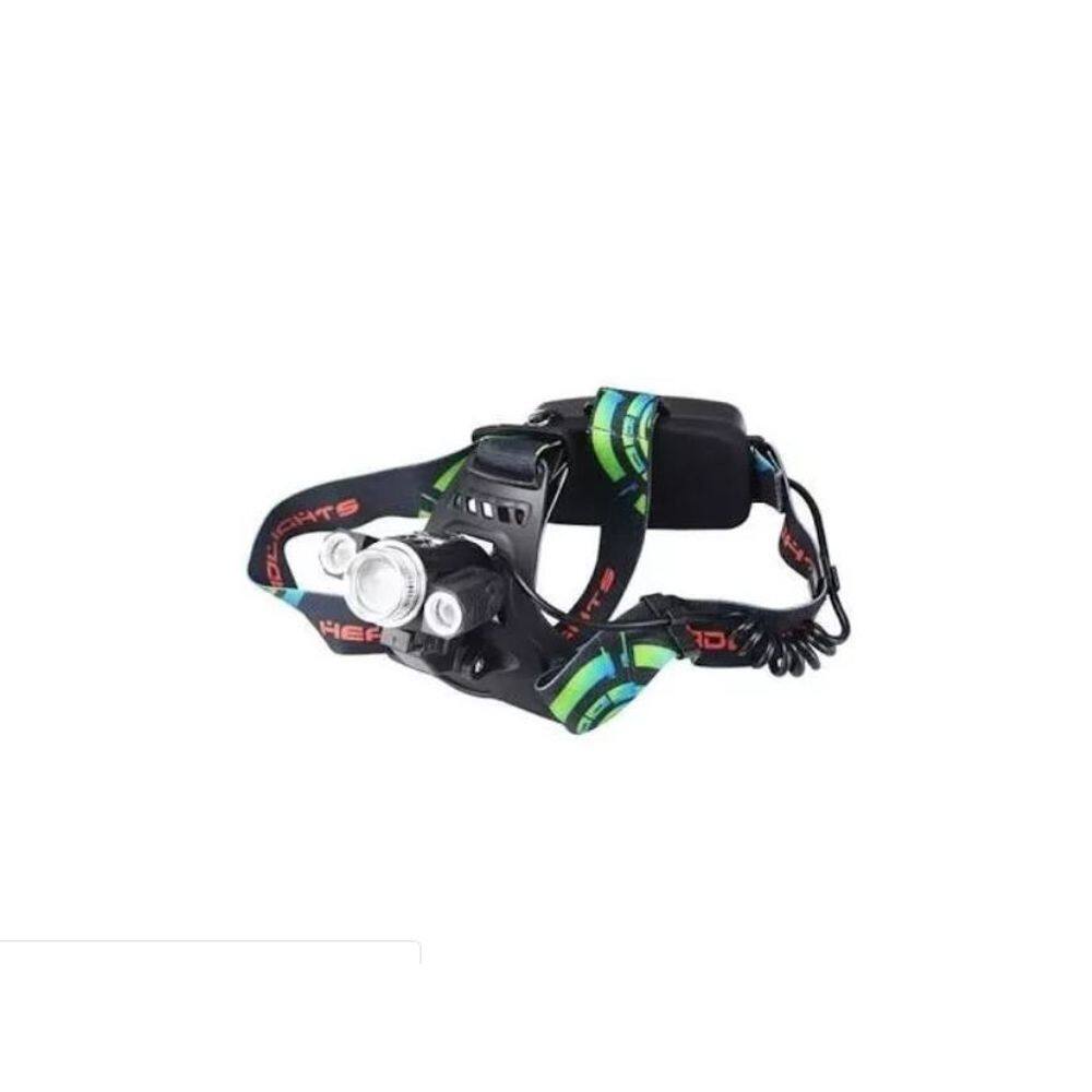 Lanterna Led Recarregável De Cabeça Profissional Com 3 Leds