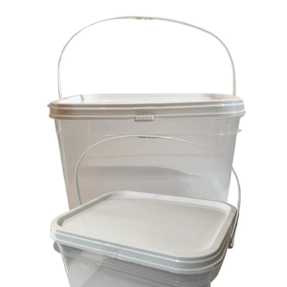 Balde Alça Plastica Para Massinha 2.4L-Kit 10 Pçs