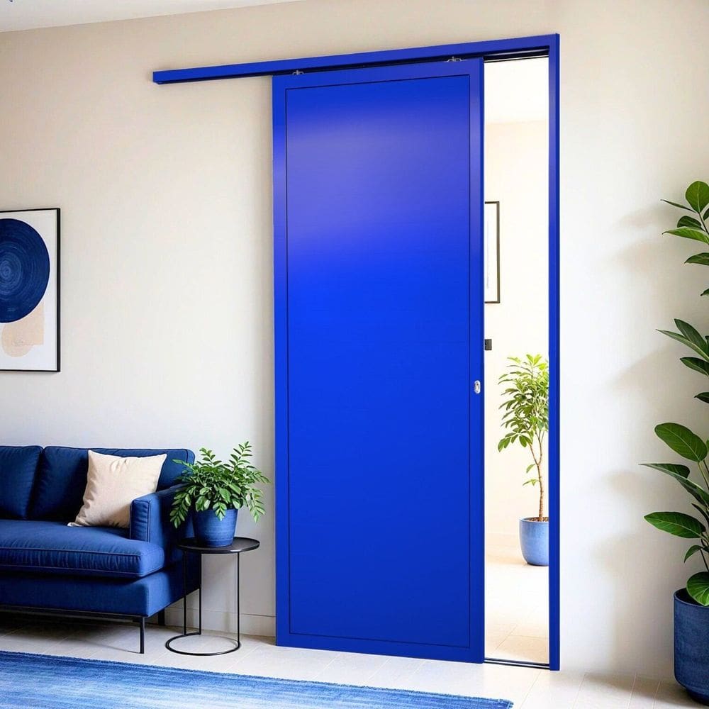 Porta de Correr Suspensa 210x80cm Lambril Esq L.25 Azul