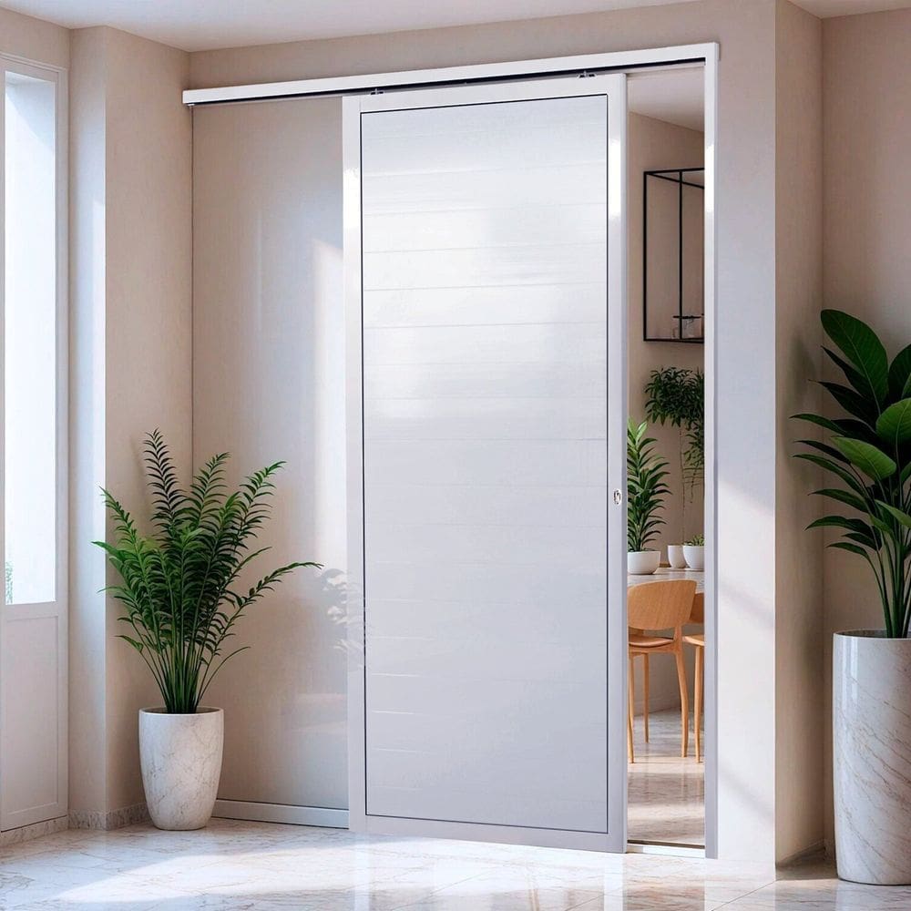 Porta de Correr Suspensa 210x100cm Lambril Esq L.25 Branco