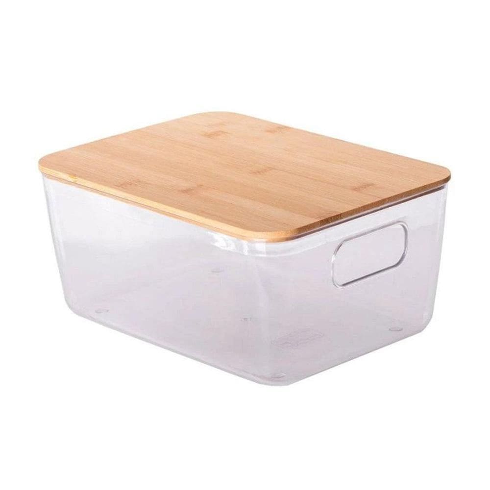 Cesto Organizador Com Tampa Bambu Idealle Eco 19 Cm - Paramount