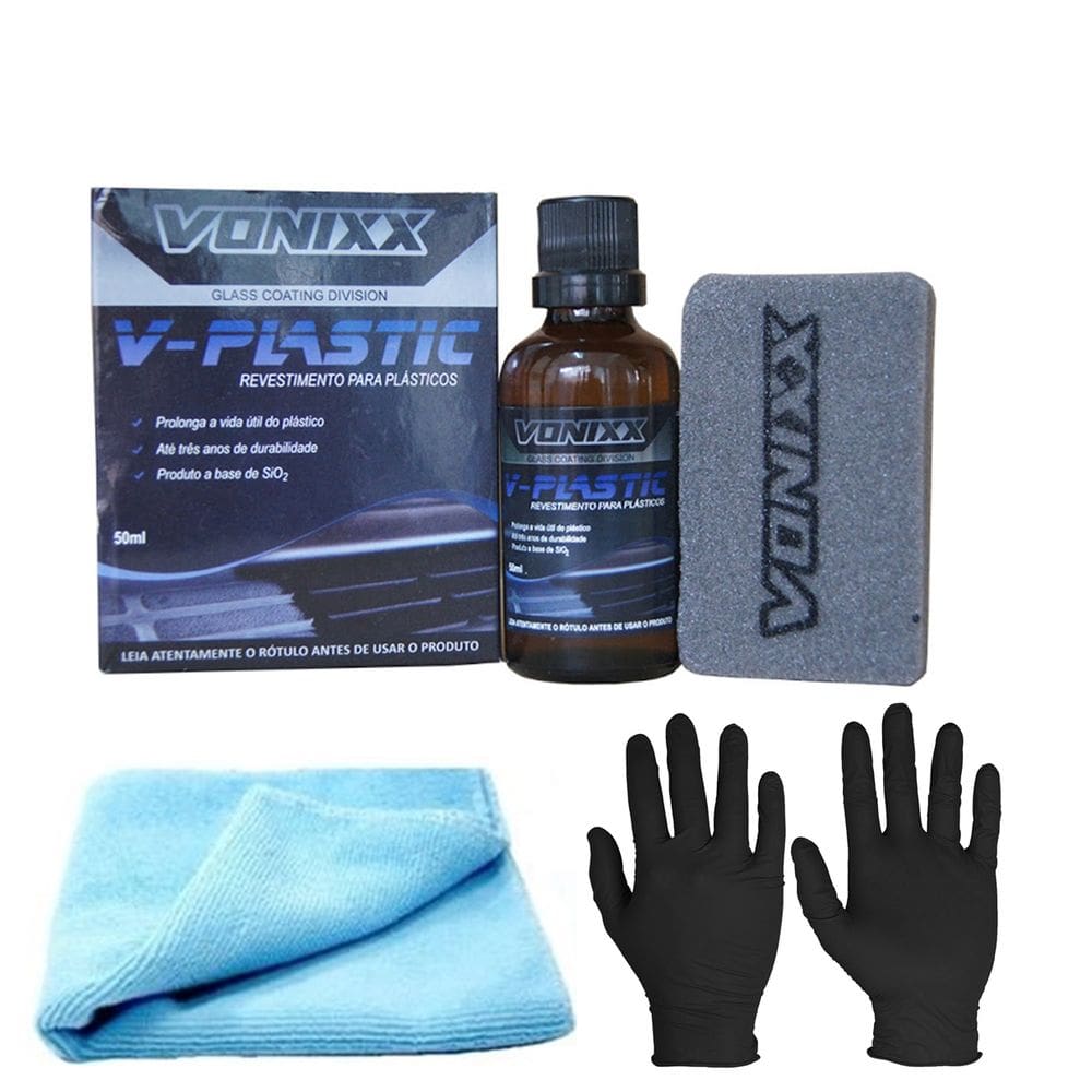Kit vitrificador para plásticos V plastic com flanela e luva