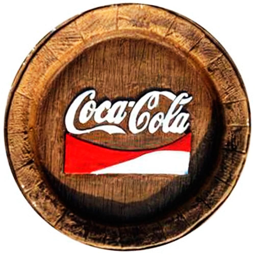 Tampa de Barril Artesanal Grande em Alto Relevo Coca Cola