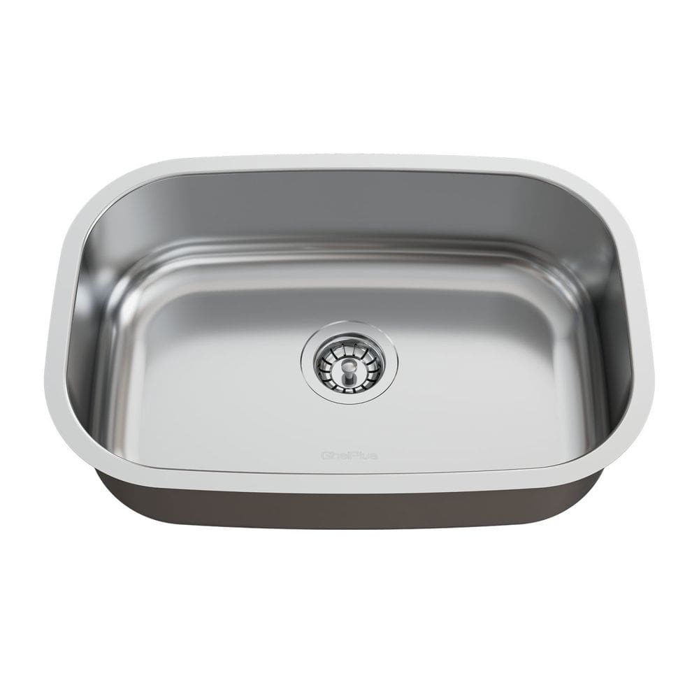 Cuba para Pia de Cozinha em Aço Inox N1 46x30x17cm Polida com Válvula GhelPlus Inox