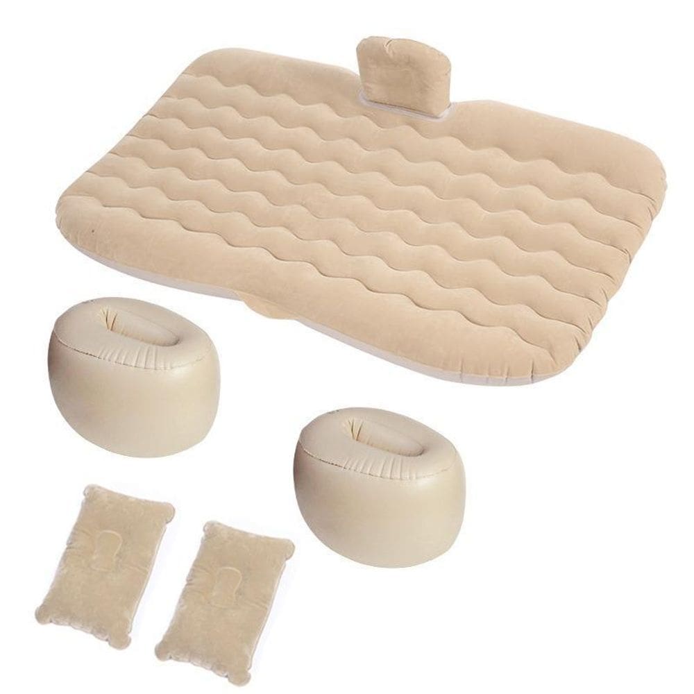 Cama Inflável Colchão Carro Veicular Viagem Bege Resistente