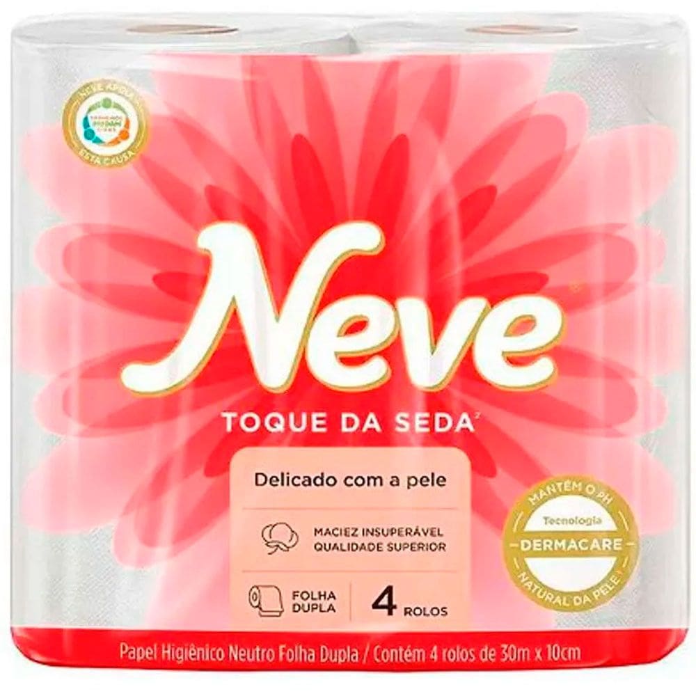 Papel Higiênico Folha Dupla 30m Fardo 64 Rolos (16x4) Neve