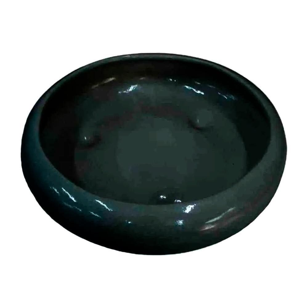 Vaso Baixo Redondo Cerâmica Decorativa De Green