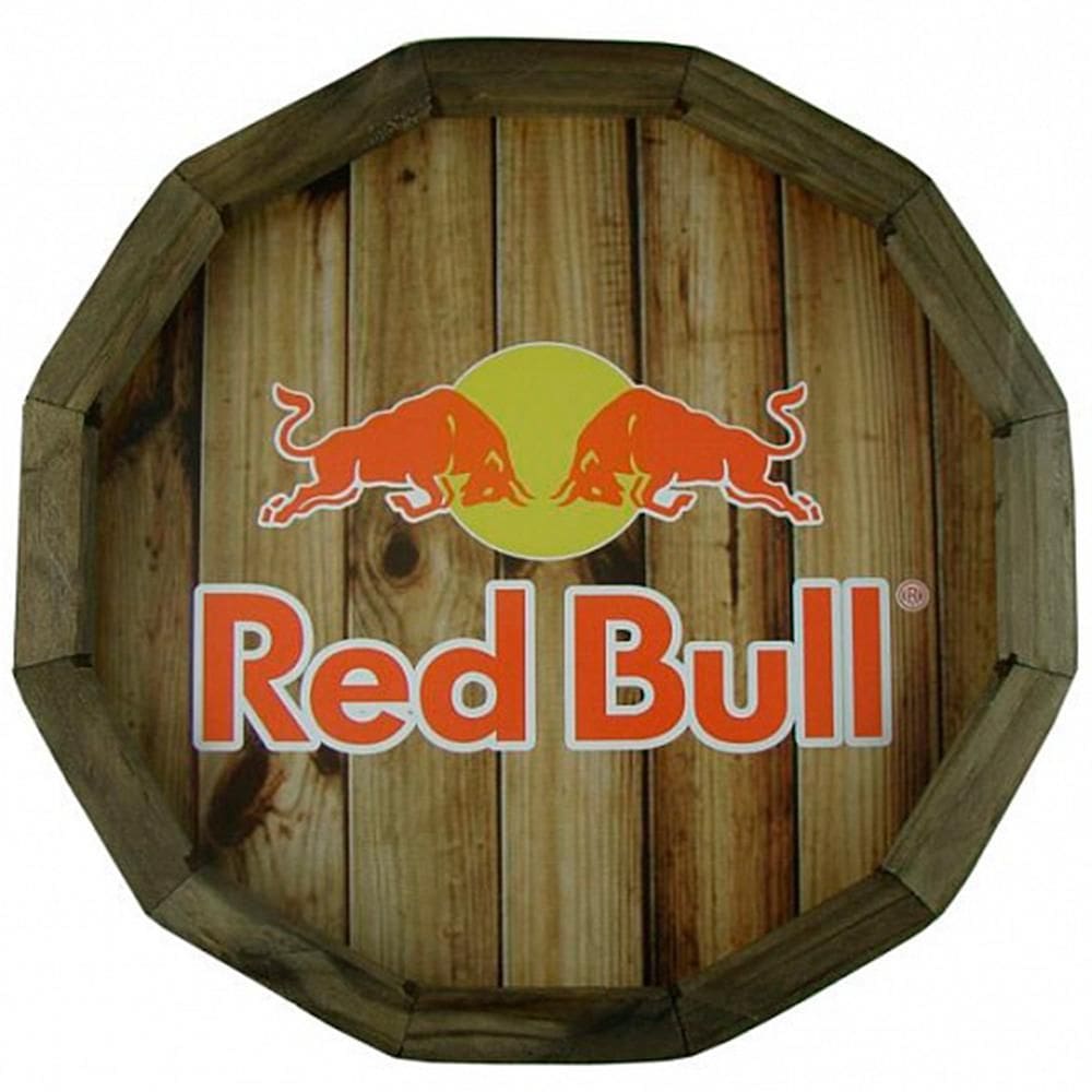 Quadro Tampa De Barril Em Madeira Rústica Red Bull