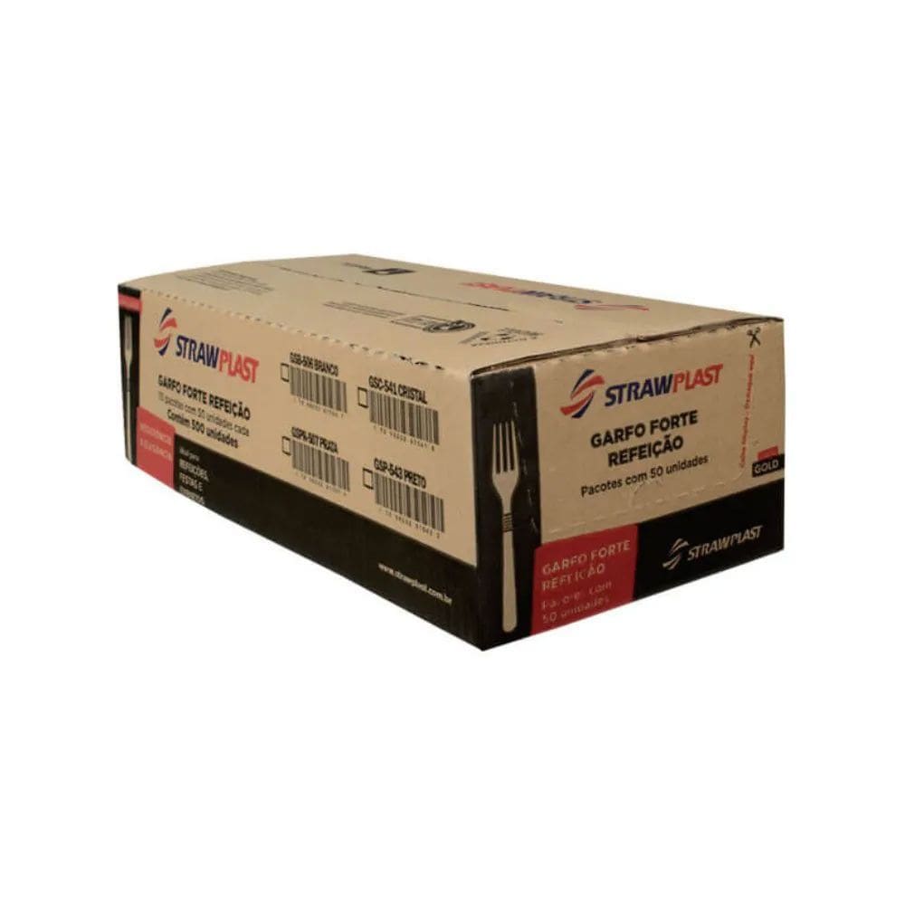 Garfo Forte Branco c/500 (10x50) - Strawplast