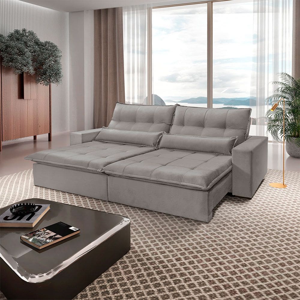 Sofá Grecia Veludo 02 Módulos de 120m B25cm Meu Sofá Online