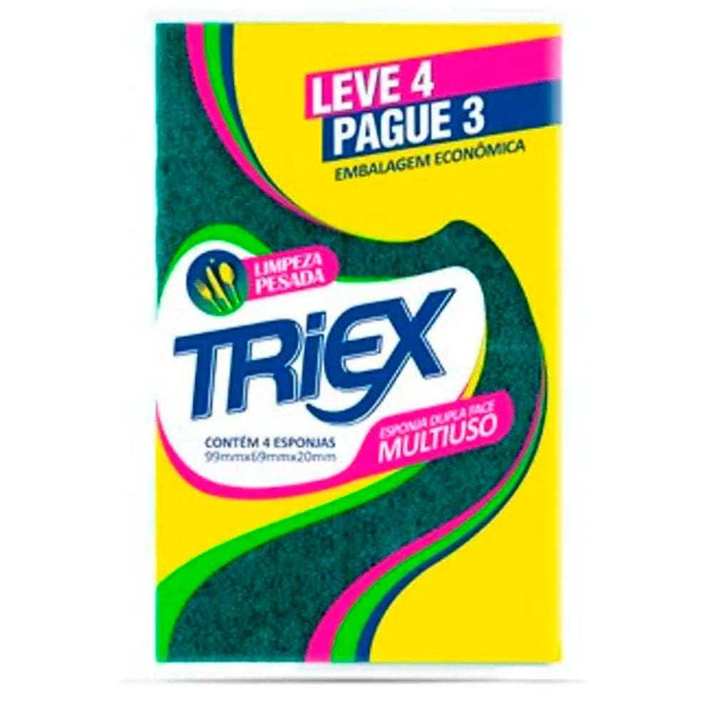 Kit com 5 Esponja Multiuso Leve 4 Pague 3 4 Unidades Triex