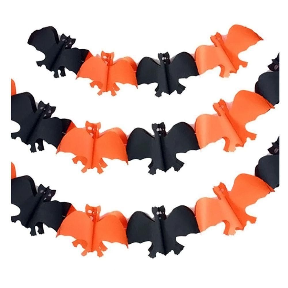 Guirlanda Bandeirola Morcego De Papel Halloween
