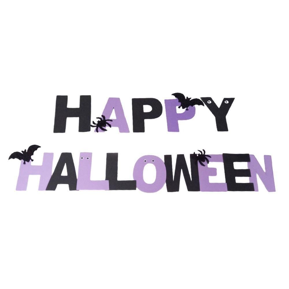 Letras Em Eva Happy Halloween Roxo