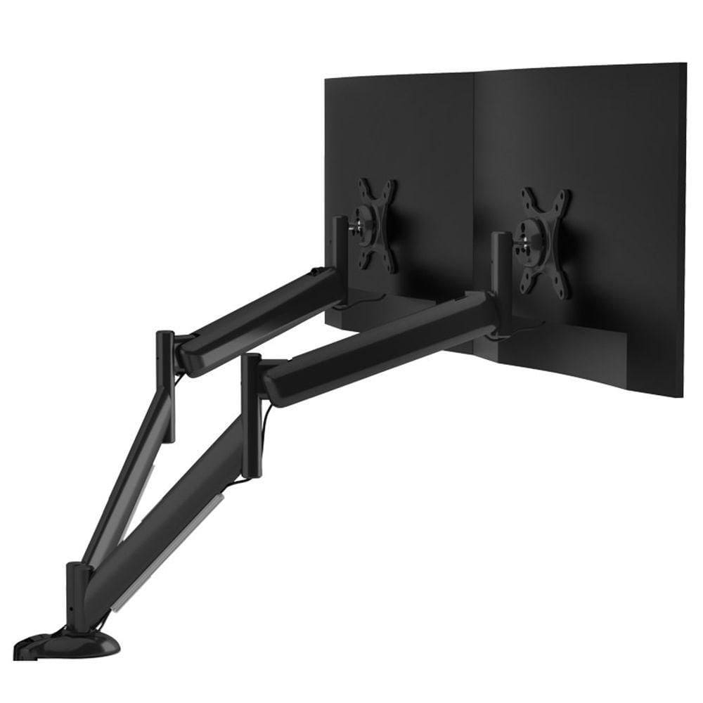 Suporte Para Monitor Até 28 Duplo Com Regulagem Contínua De Altura Octoo Clipway-m2-base Preto