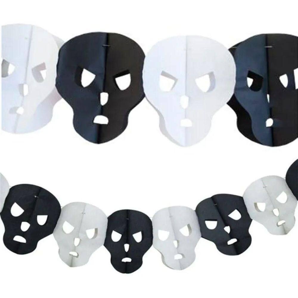 Guirlanda Bandeirola Caveira De Papel Halloween