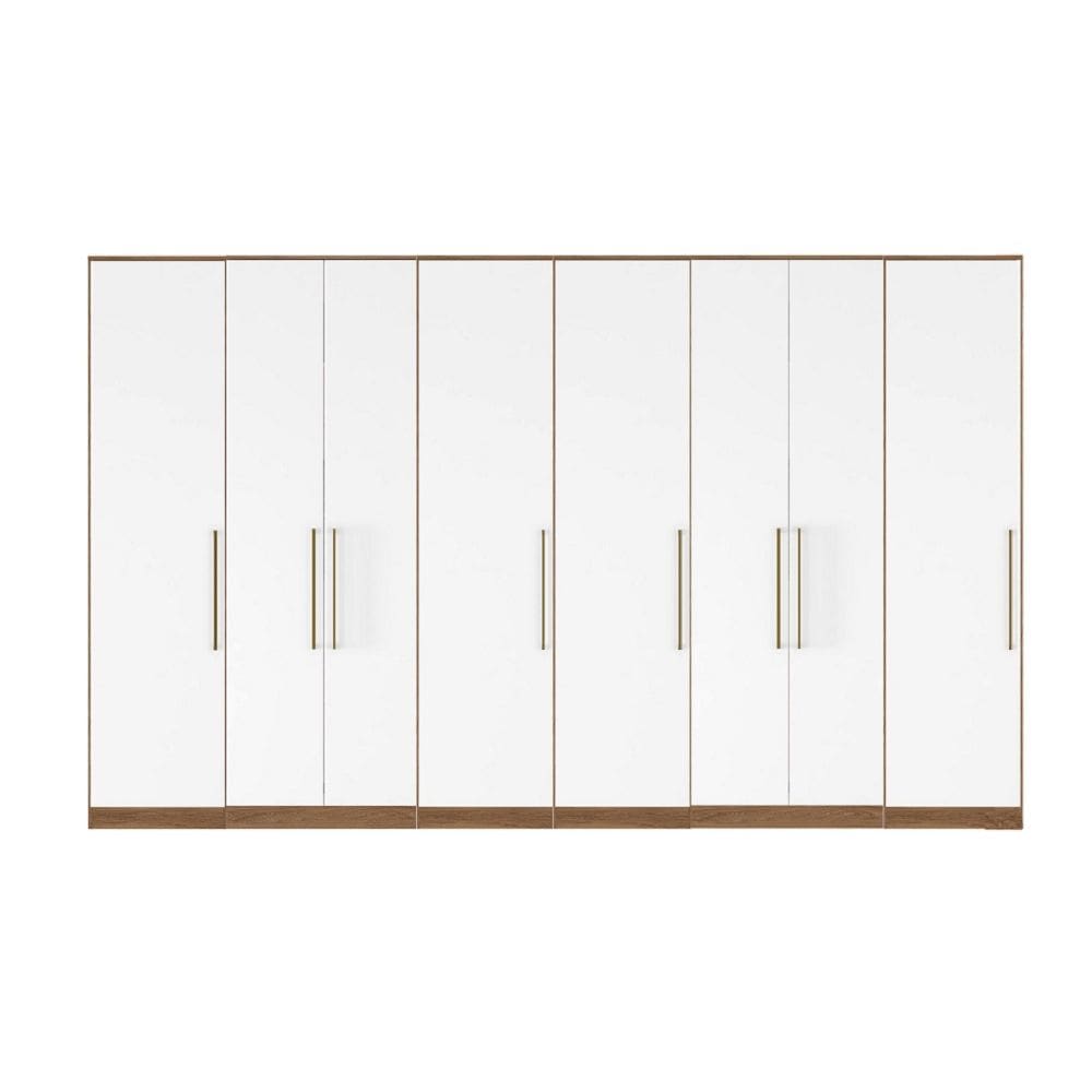 Roupeiro Modulado Irlanda 382m 8 Portas 6 Gavetas - Amendola Touch/ Branco Demóbile