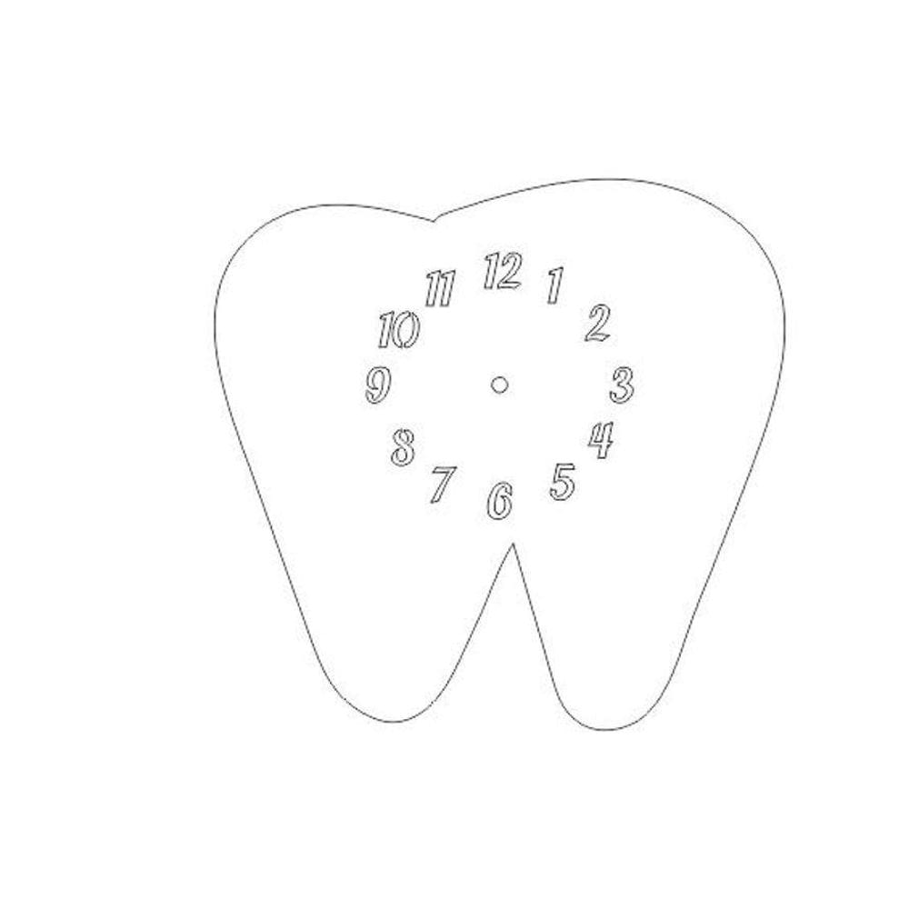 Relógio Acrílico Dente Branco Sala Escritório Dentista