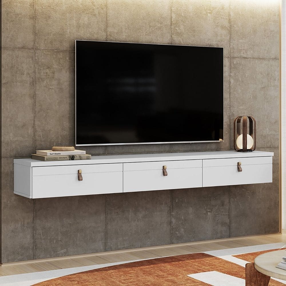Rack Suspenso para Tv até 65 Polegadas 180cm Line Branco