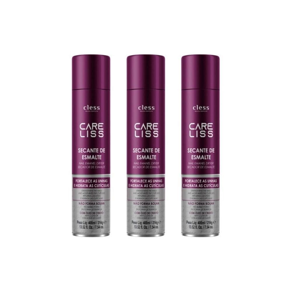 Secante De Esmalte Care Liss Oleo De Cravo 400Ml - Kit C/3Un