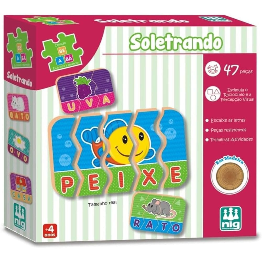 Quebra-cabeça Brinquedo Be A Bá Soletrando 12 Em 1 Educativo