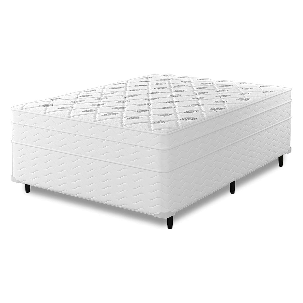 Cama Box Casal + Colchão Molas Ensacadas Capitano EPS Europillow 138x188x67cm