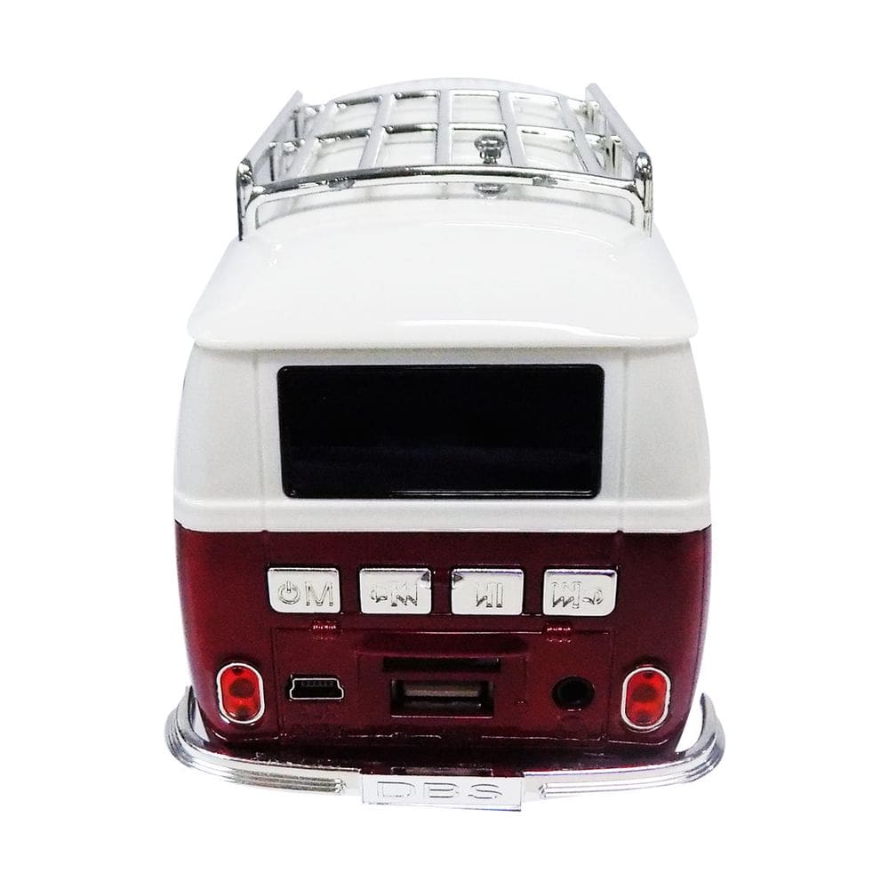 Caixa Caixinha Som Portatil Carro Kombi Micro Sd Usb Fm Vermelho