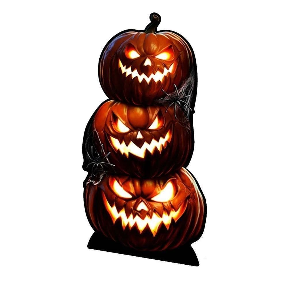 Decoração Halloween De Chão Abóboras Assustadoras