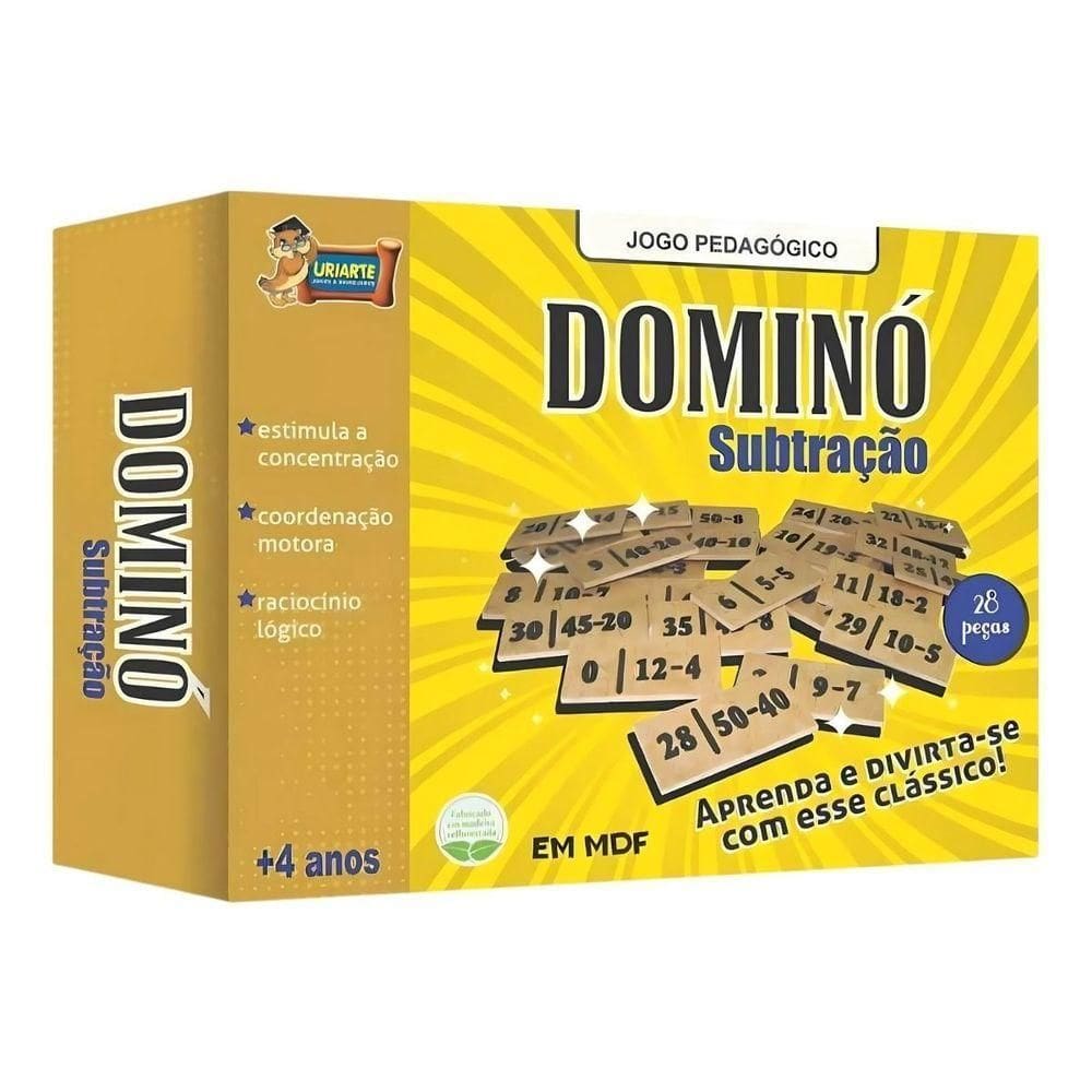 Jogo Pedagógico Dominó Subtração - 28 Peças