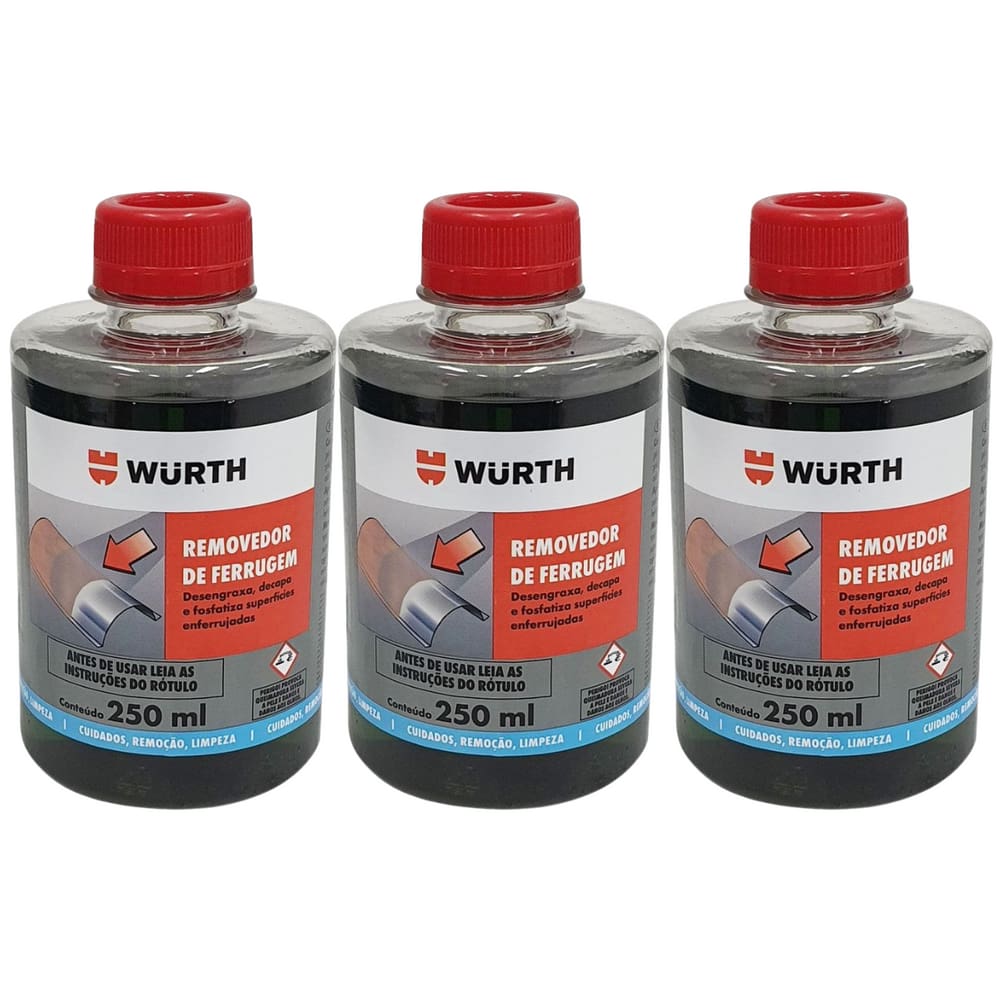 Kit 3 Recupera Metal Limpa Ferrugem Protege Oxidação Wurth