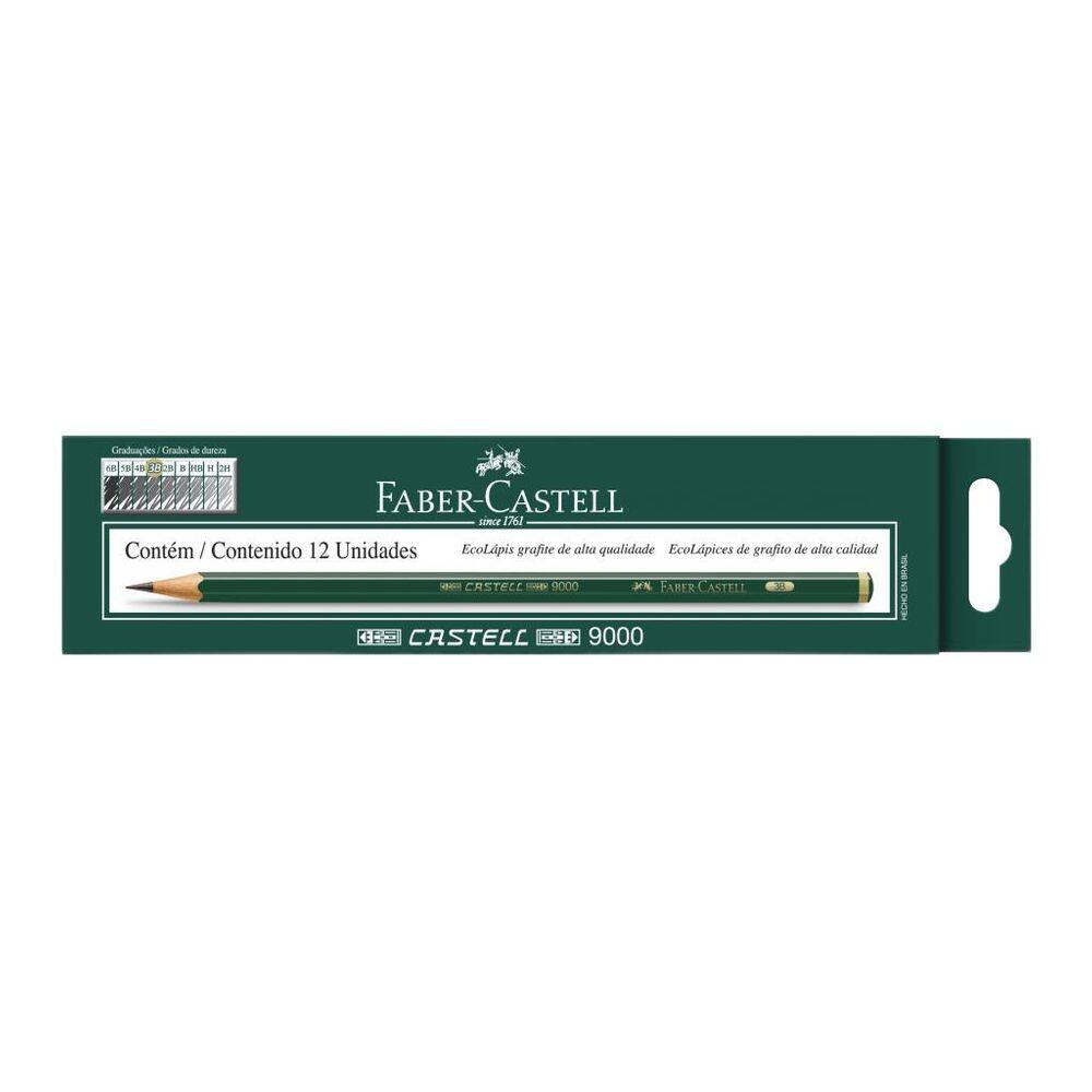 Ecolápis Grafite Faber Castell 9000 3B - 12 Un