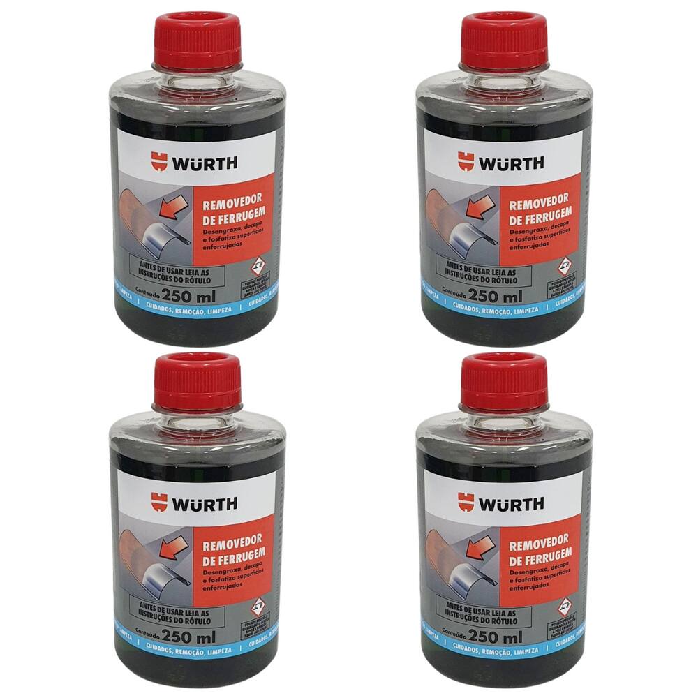 Kit 4 Recupera Metal Limpa Ferrugem Protege Oxidação Wurth Limpa Chassi