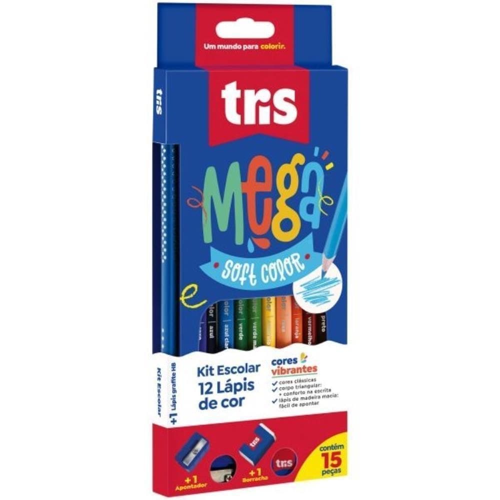 Lapis De Cor Triangular Mega Soft Color Kit C/12Cores