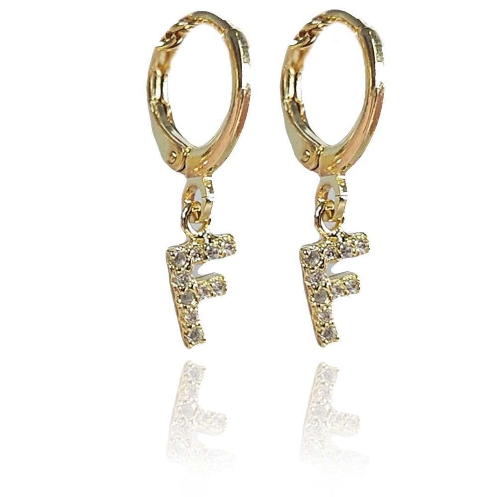 Brinco Argolinha De Letras Com Zircônias